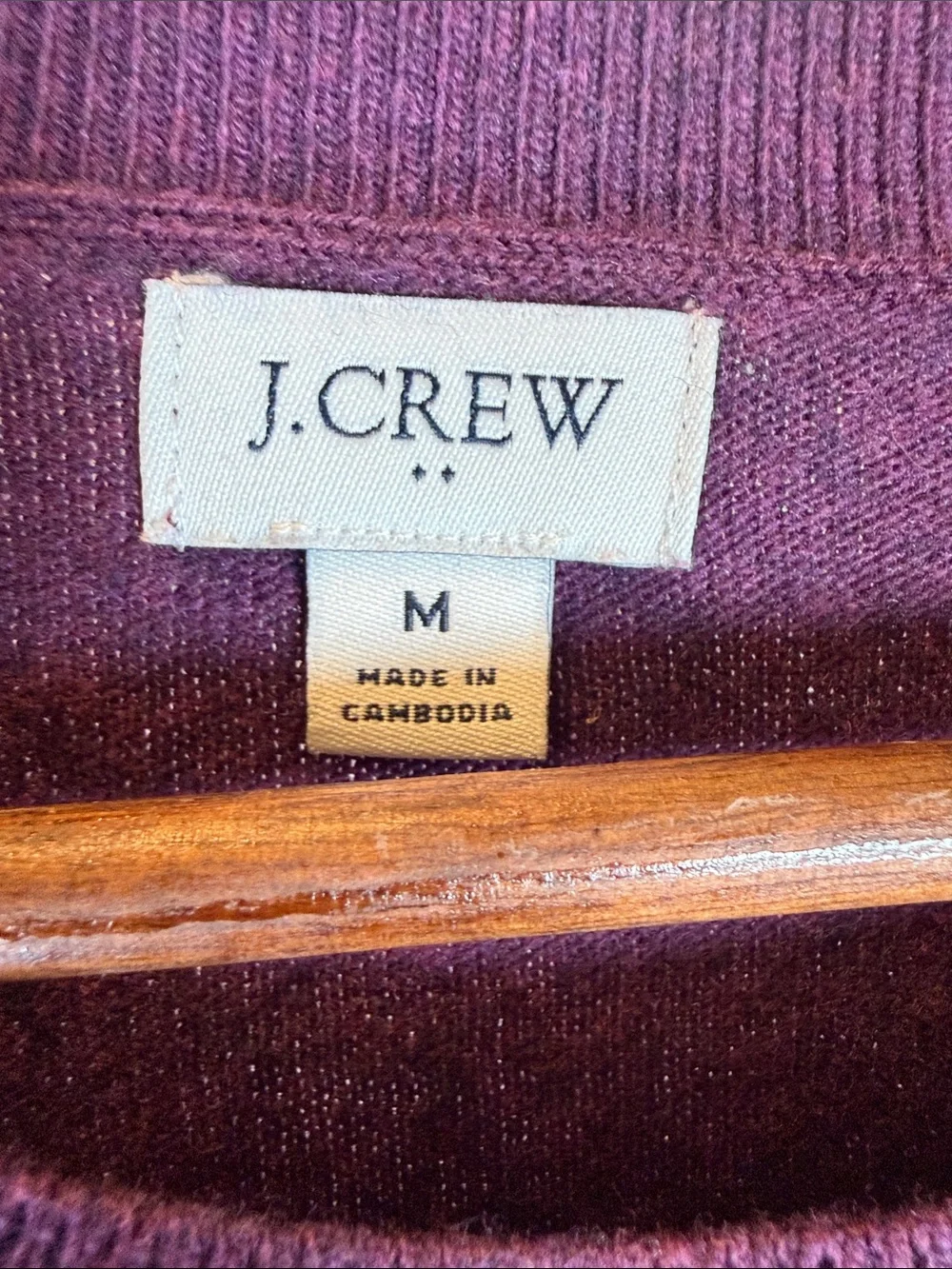 J. Crew Plum Purple Wool Blend High-Low Knit Tunic Crewneck Sweater Size M